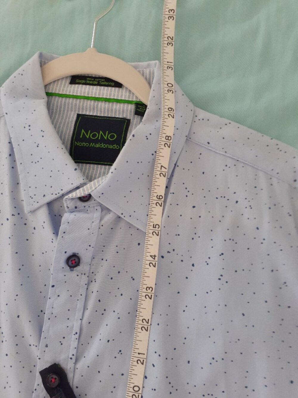 Nono Maldonado Men's New Button up long sleeve blue shirt size large 100% cotton - Picture 4 of 6